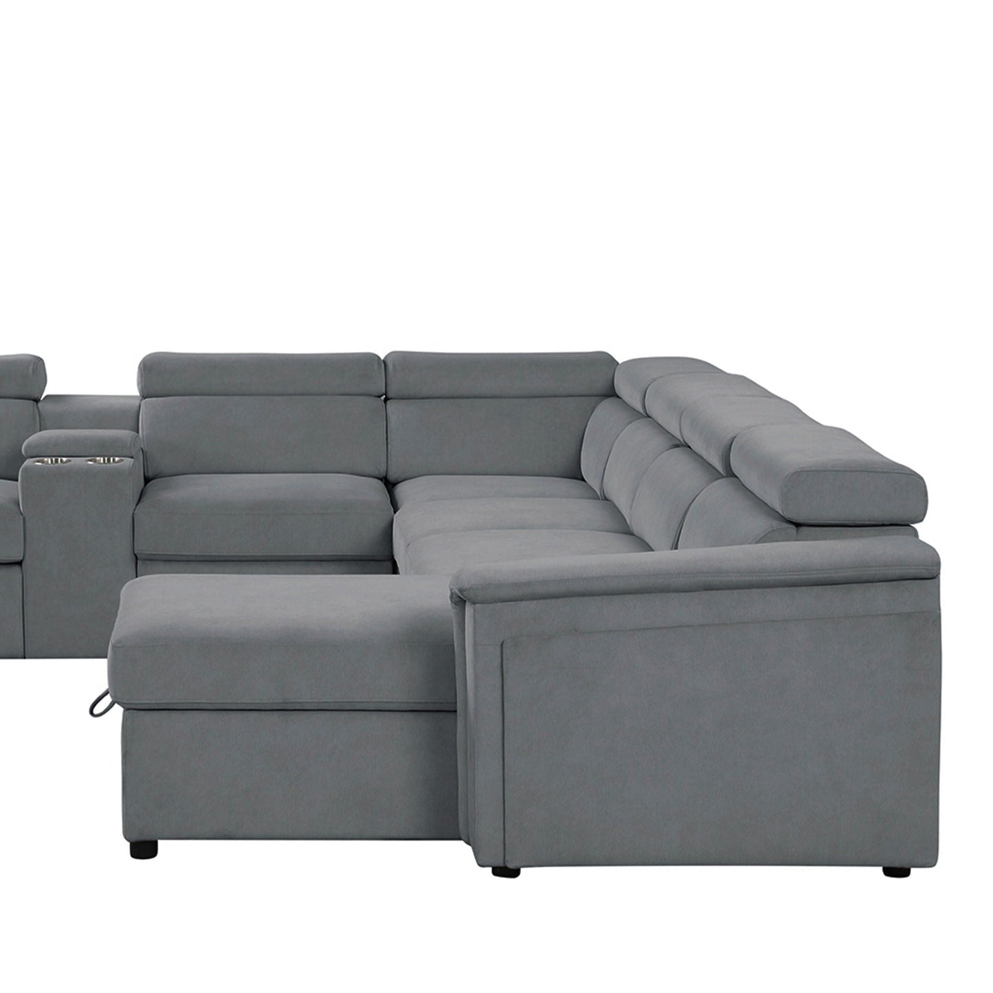 Harvey power recliner sleeper sectional gray fabric with chaise, HouseOfZazla on Tampa Home & Garden Store