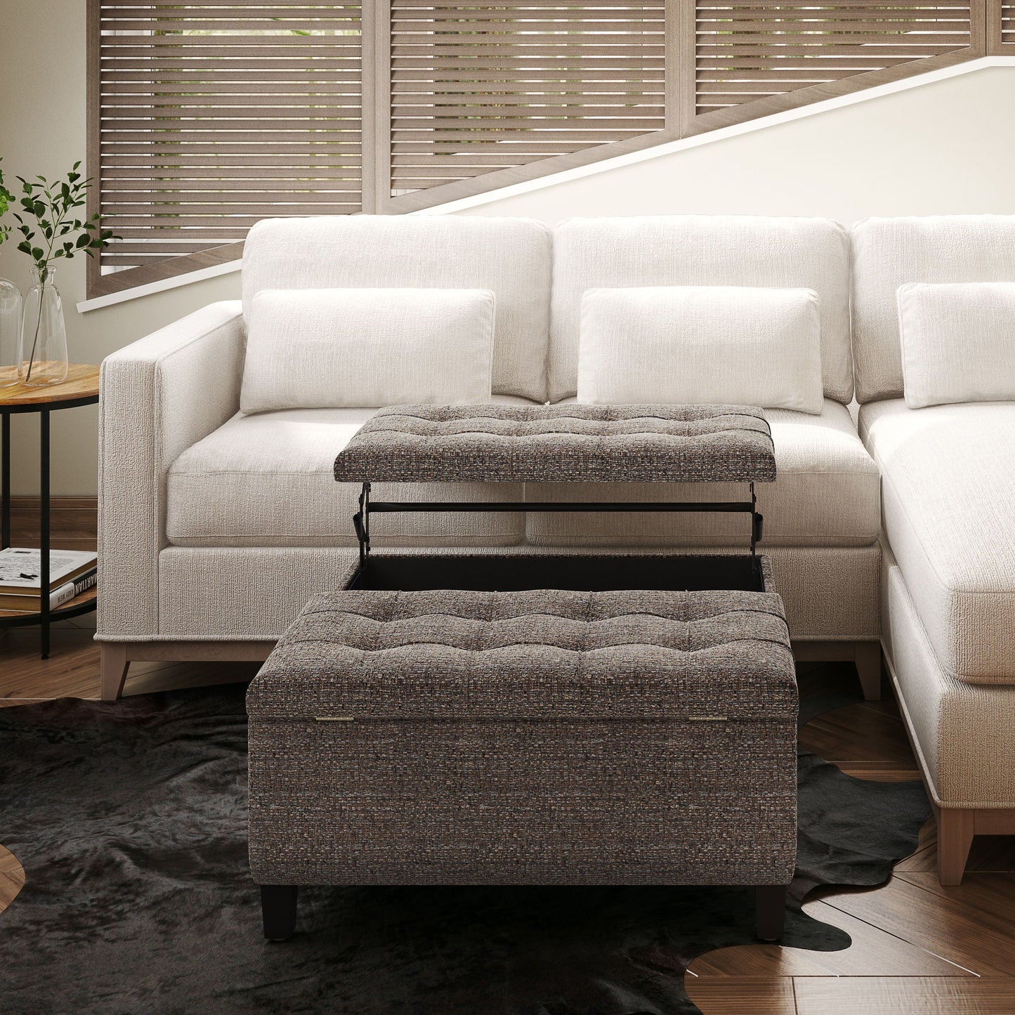 Harrison Upholstered Coffee Table Storage Ottoman