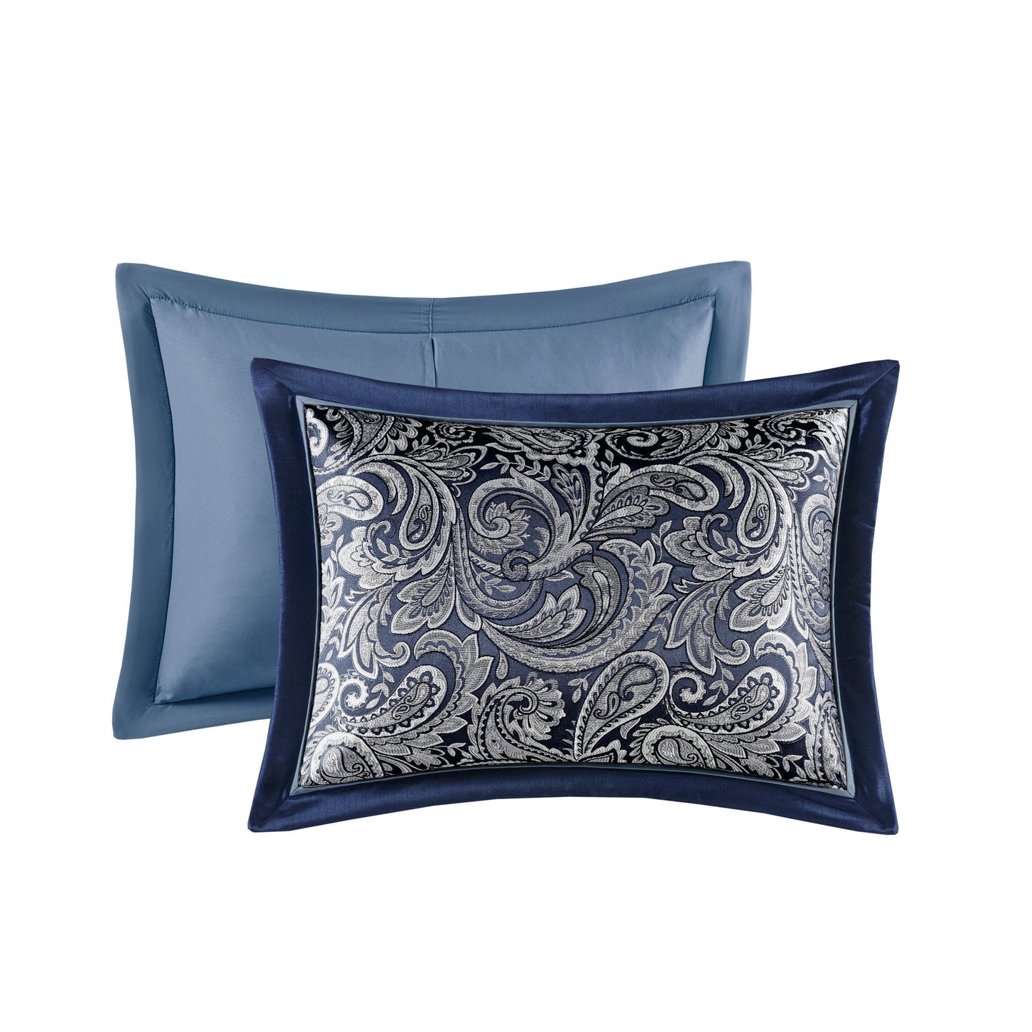 12 Piece Cotton Comforter Set for a Navy Cal King