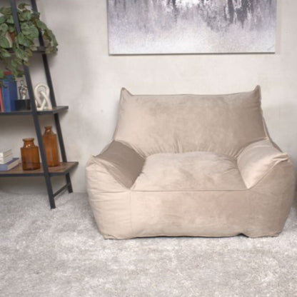 Allea Bean Bag Chair with Armrests in beige fabric on Tampa Home & Garden Store