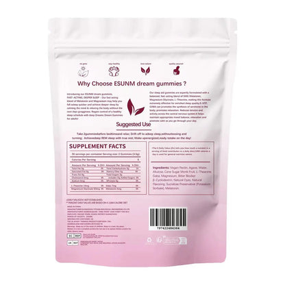 Melatonin Soft Candy 5g pouch by FLIPSTYLEZLLC, pink packaging with back label and barcode on Tampa Home & Garden Store