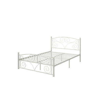 Sturdy Metal Bed Frame With Headboard and Footbed