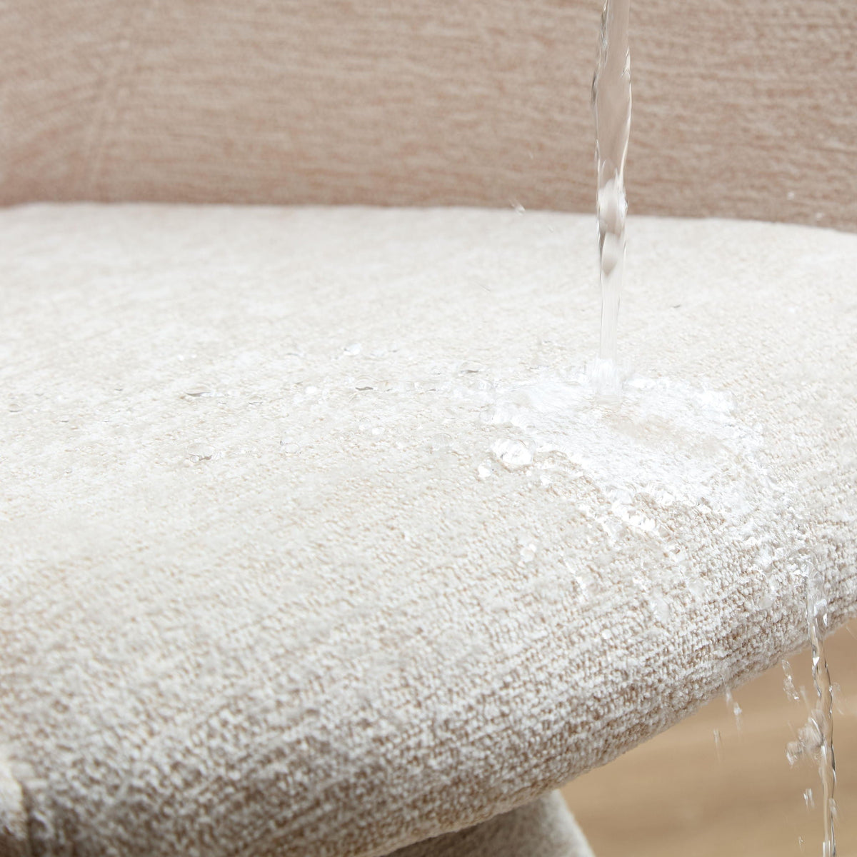 Beige Velvet Barrel Back And Swivel Accent Chair close-up texture on Tampa Home & Garden Store