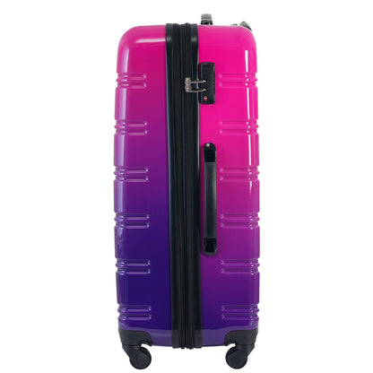 Hardshell gradient luggage pink-to-purple with spinner wheels and TSA lock on Tampa Home & Garden Store