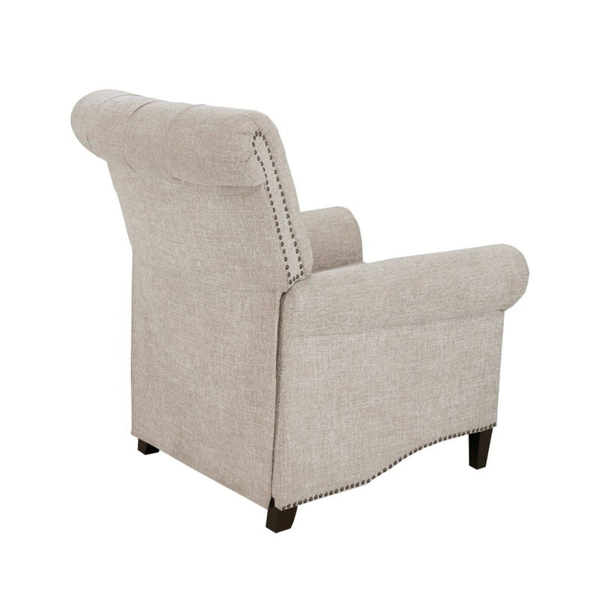 Aidan cream push-back recliner chair with tufted back and nailhead trim by HouseOfZazla on Tampa Home & Garden Store