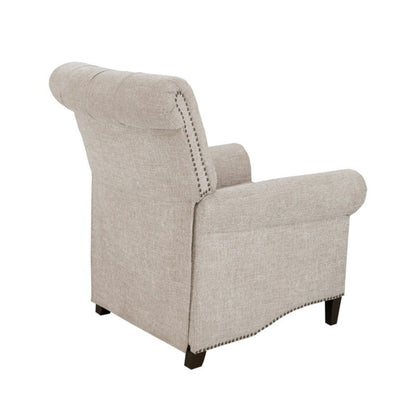 Aidan cream push-back recliner chair with tufted back and nailhead trim by HouseOfZazla on Tampa Home & Garden Store