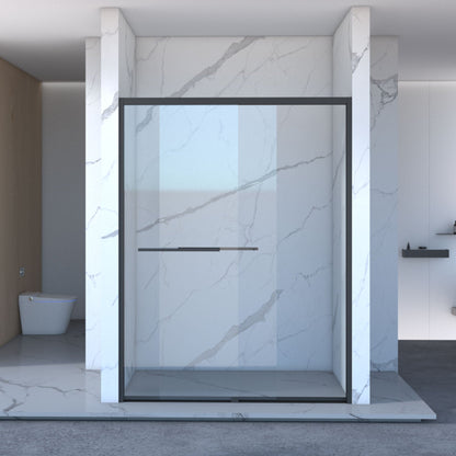 Double Sliding Shower and Matte Black Frame Door