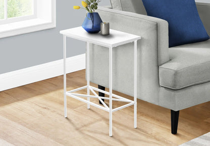 Accent Side Table narrow white metal 2-tier contemporary Unique Piece Furniture on Tampa Home & Garden Store