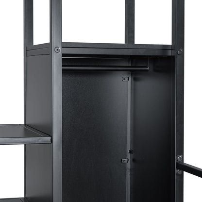 Loft bed frame in black metal with built-in work station and stairs from HouseOfZazla on Tampa Home & Garden Store