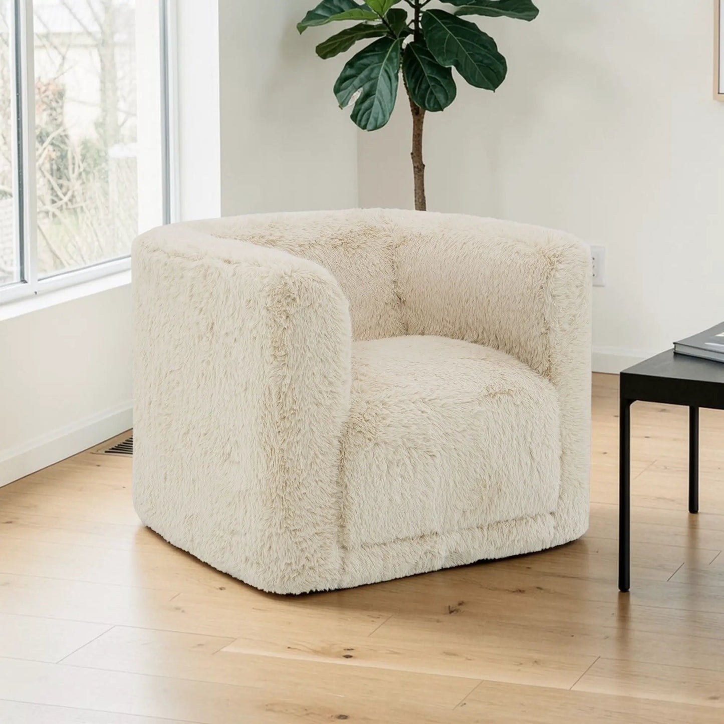 Upendo Swivel Chair Sand Beige Upholstery