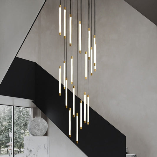 All Copper Duplex Staircase Long Chandelier - Tampa Home & Garden Store