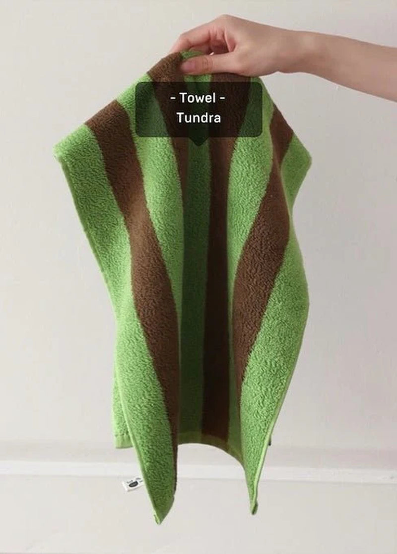 Serviette de bain ultra douce et absorbante à rayures rétro - 100 % coton peigné biologique de qualité supérieure 