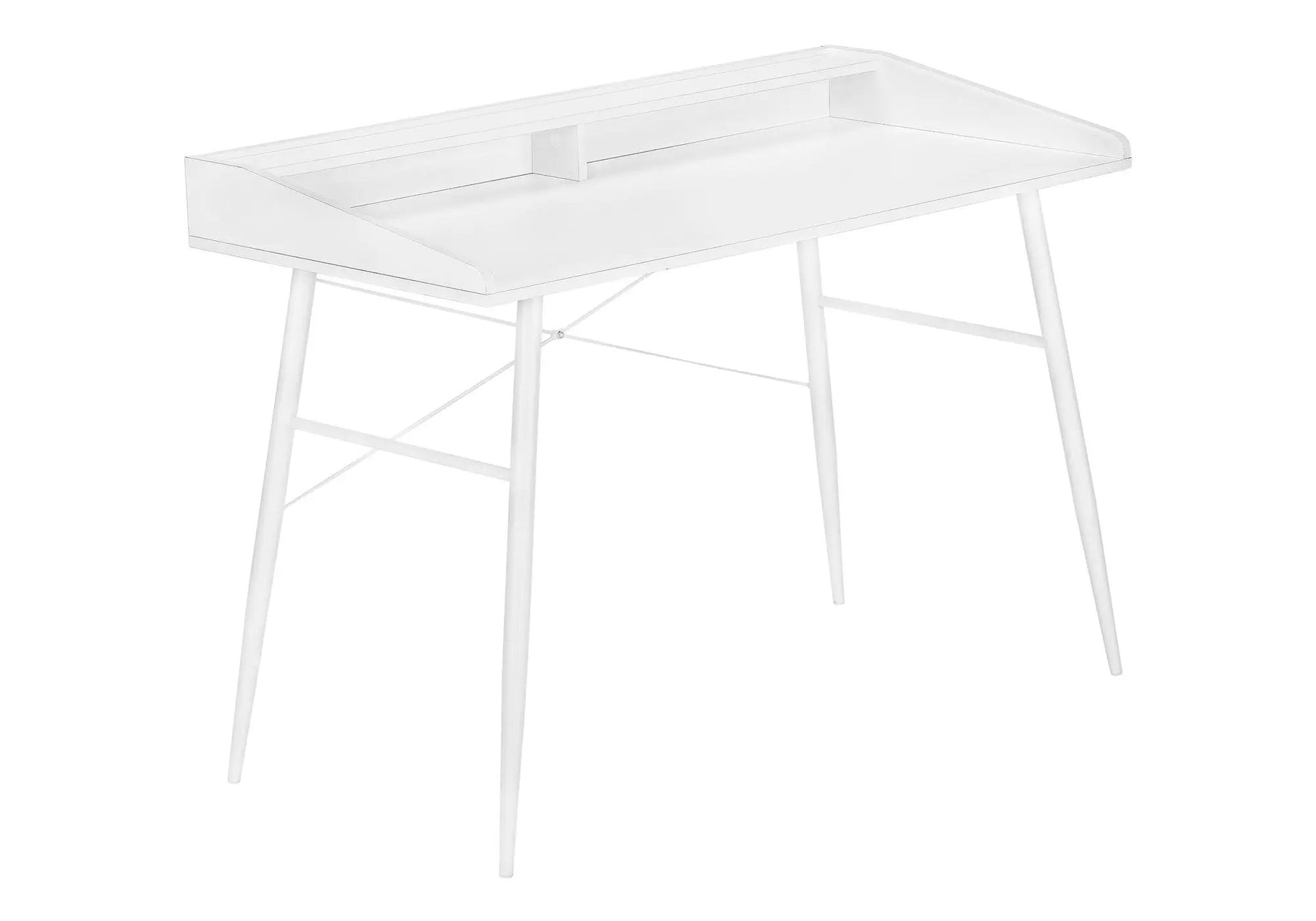 Computer Desk for Home Office white metal frame with laptop storage shelf Unique Piece Furniture on Tampa Home & Garden Store