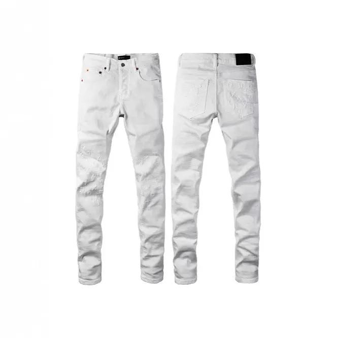 FLIPSTYLEZLLC White High Street Jeans slim-fit stretch denim, front and back views on Tampa Home & Garden Store
