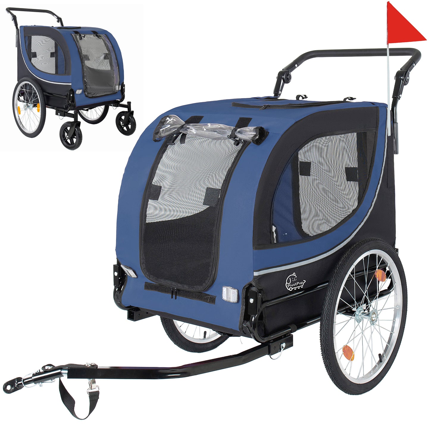 2-in-1 bike trailer and pet stroller blue panels for dogs up to 100lbs HouseOfZazla on Tampa Home & Garden Store