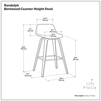 Randolph Bentwood Counter Height Stool Set of 2 by Unique Piece Furniture bentwood legs on Tampa Home & Garden Store