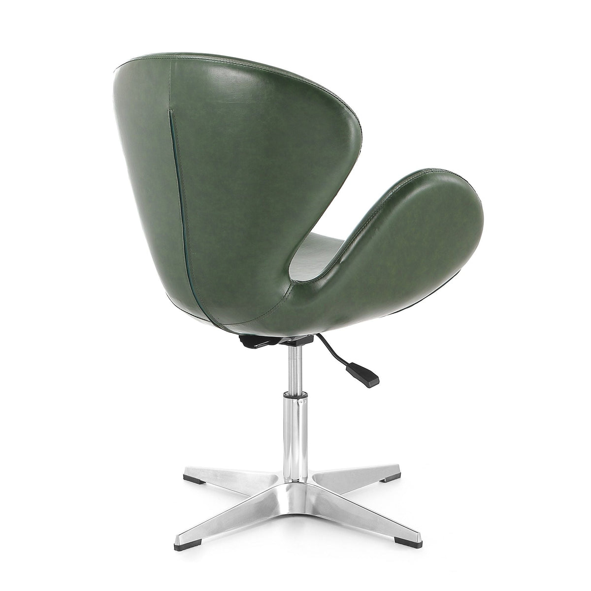 Raspberry Swivel Lounge Chair green leather with 360 rotation chrome base HouseOfZazla on Tampa Home & Garden Store