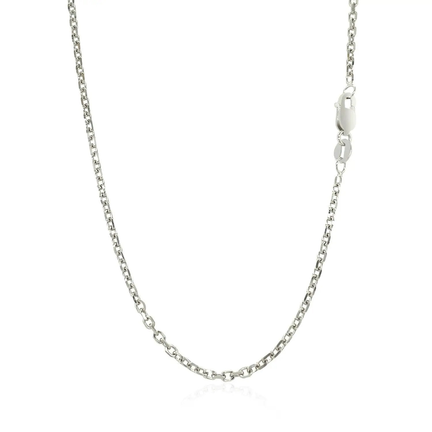 18k white gold diamond-cut cable link necklace 1.90 mm with lobster clasp by Bids.com on Tampa Home & Garden Store