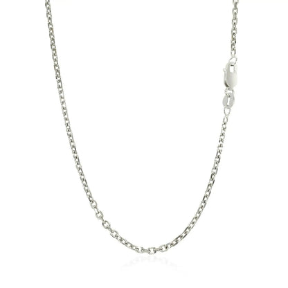 18k white gold diamond-cut cable link necklace 1.90 mm with lobster clasp by Bids.com on Tampa Home & Garden Store