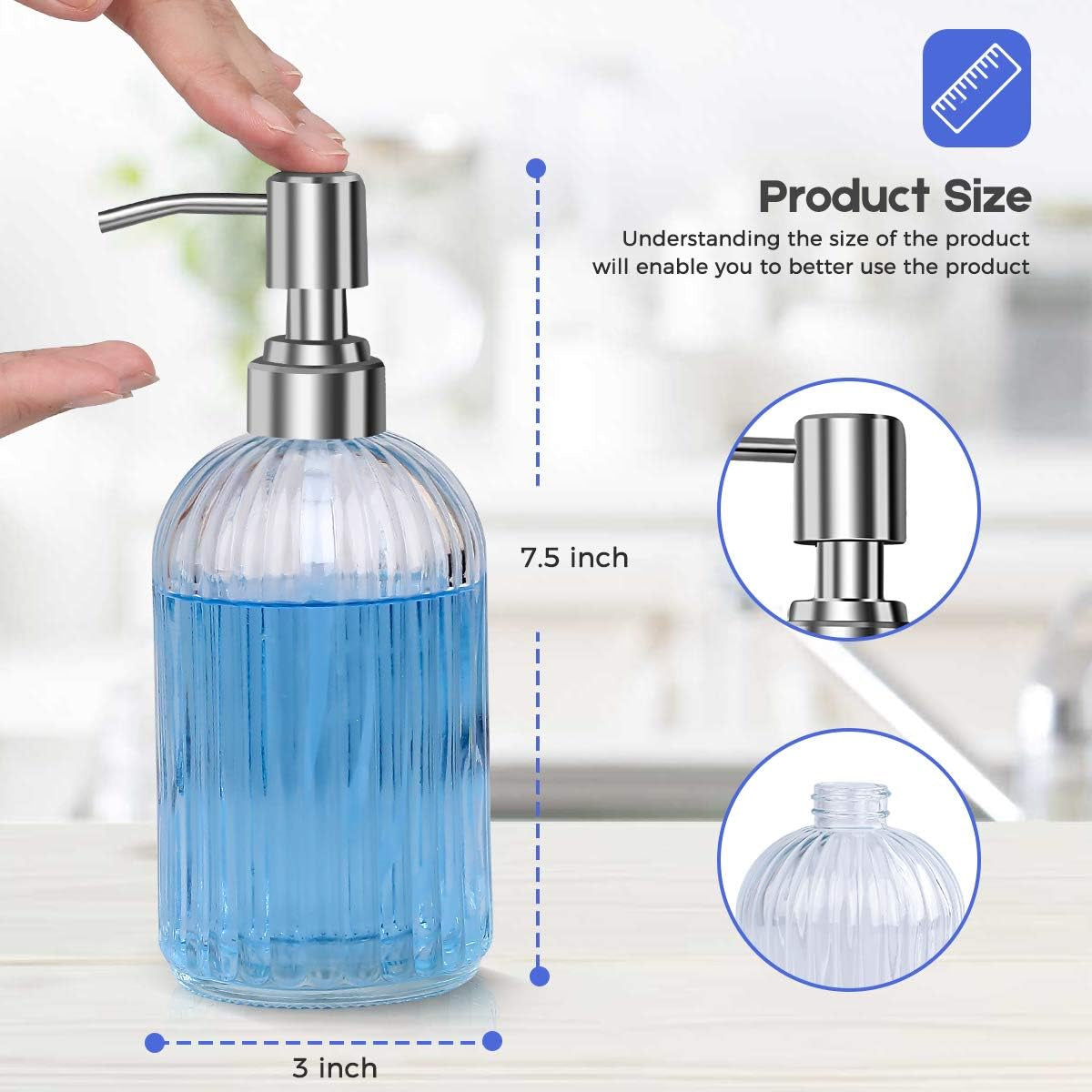💎 WYOK Glass Soap Dispenser Set – 2 Pack