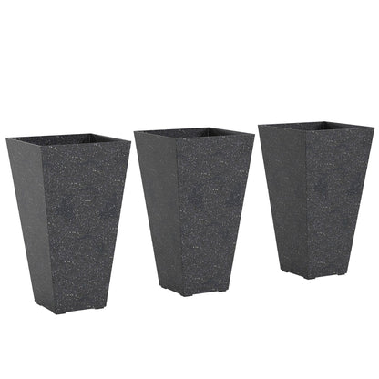 Stackable taper planters set of 3 in dark speckled finish for modern outdoor decor on Tampa Home & Garden Store