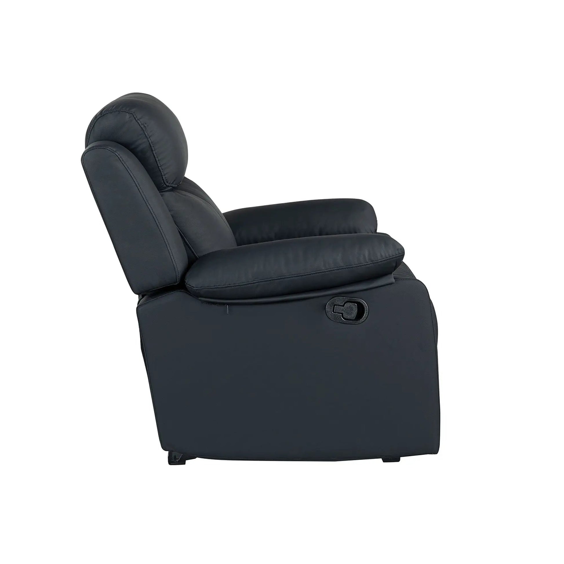 Blanche Glider Recliner with LED in black leather, pillow-top arms by Unique Piece Furniture on Tampa Home & Garden Store