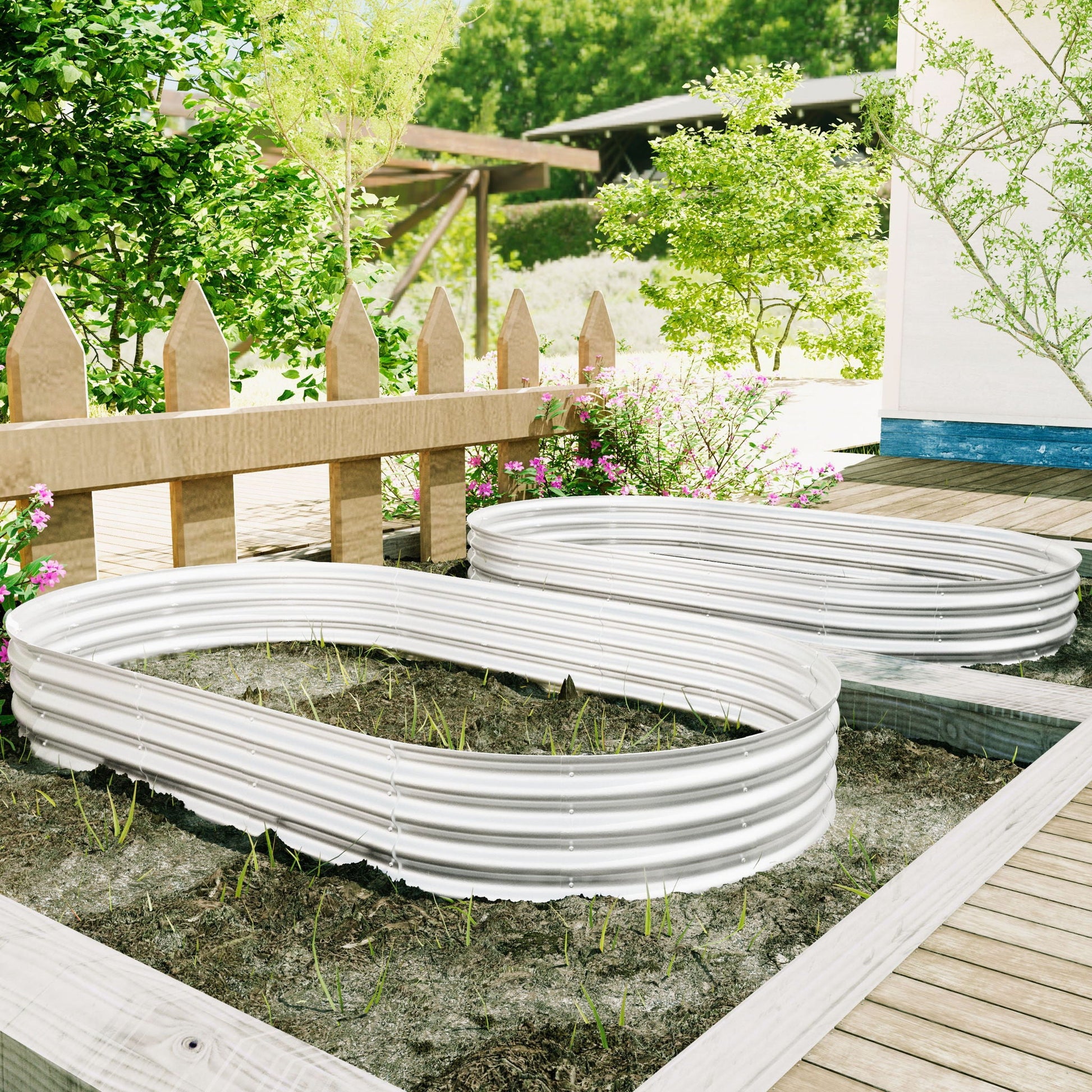 Galvanized raised garden bed kit, circular metal planters vegetables and herbs by HouseOfZazla on Tampa Home & Garden Store
