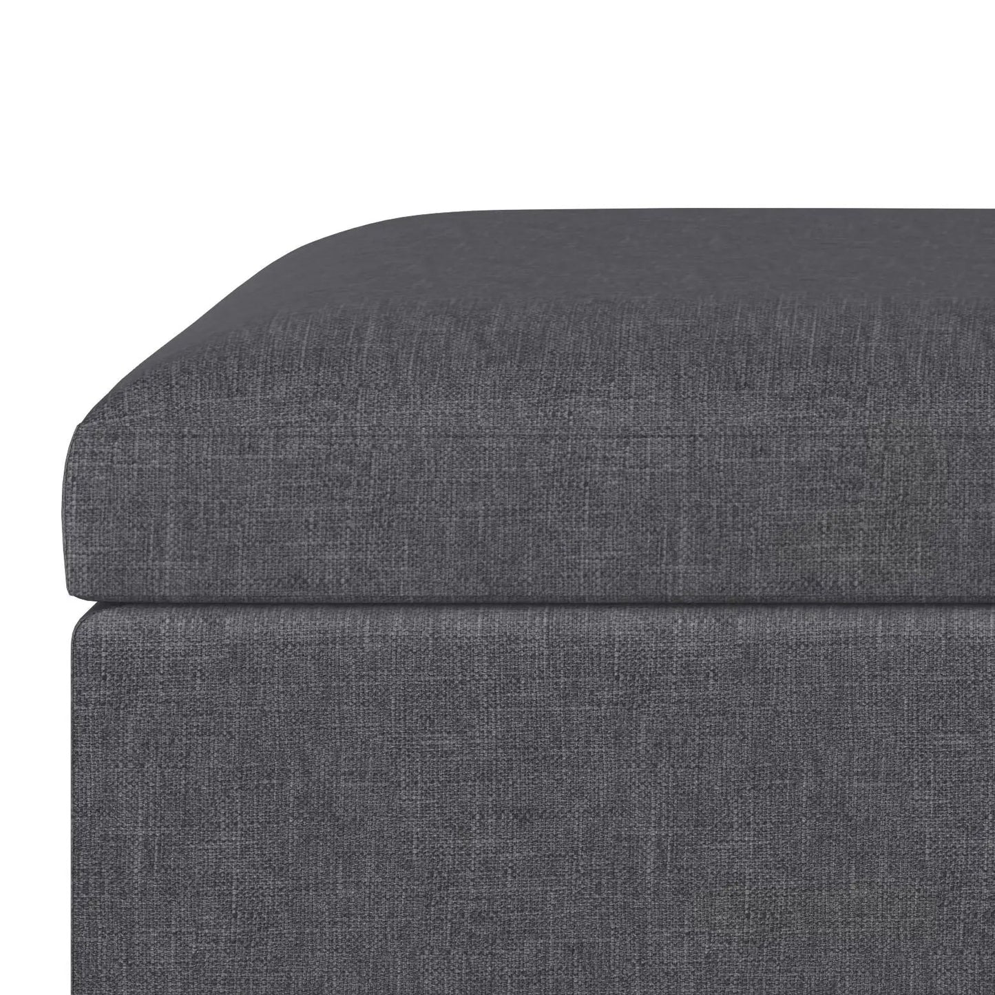 Owen Upholstered Rectangular Storage Ottoman in dark charcoal gray fabric on Tampa Home & Garden Store