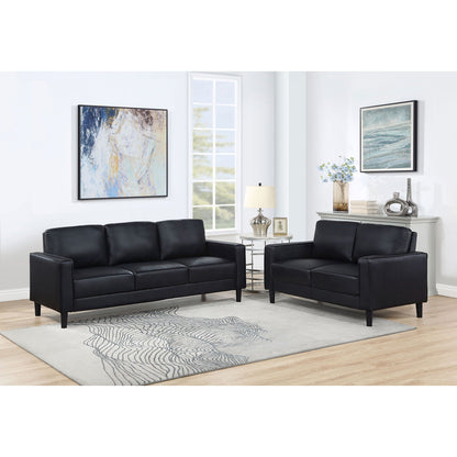 Ruth Two Piece Track Arm Sofa and Black Cushions