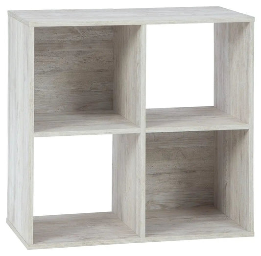 Paxberry Cube Organizer 4-cubby unit by Unique Piece Furniture in light wood finish on Tampa Home & Garden Store