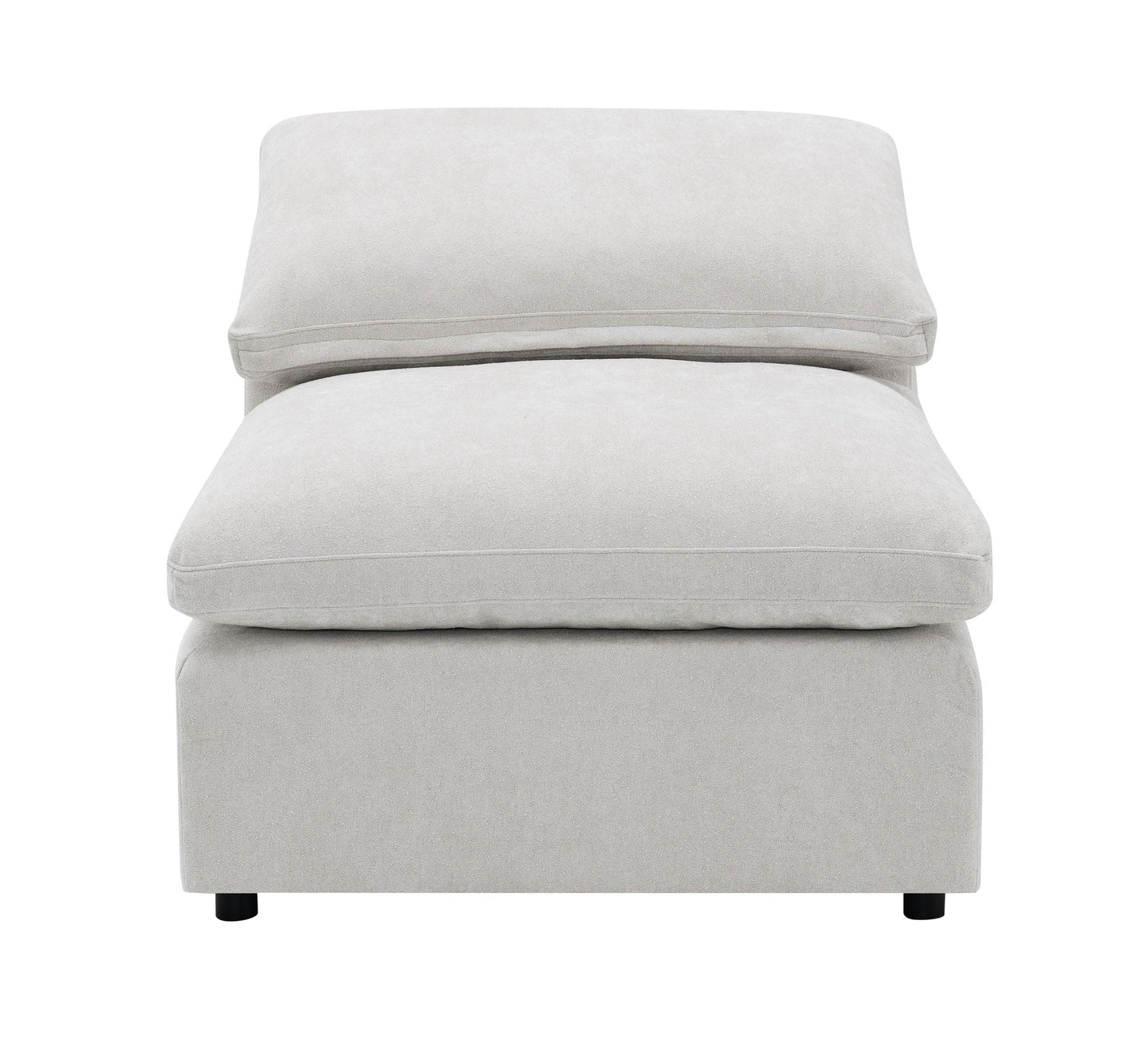 Naveen 6-Piece Modular Sectional Ivory fabric upholstery with black legs on Tampa Home & Garden Store