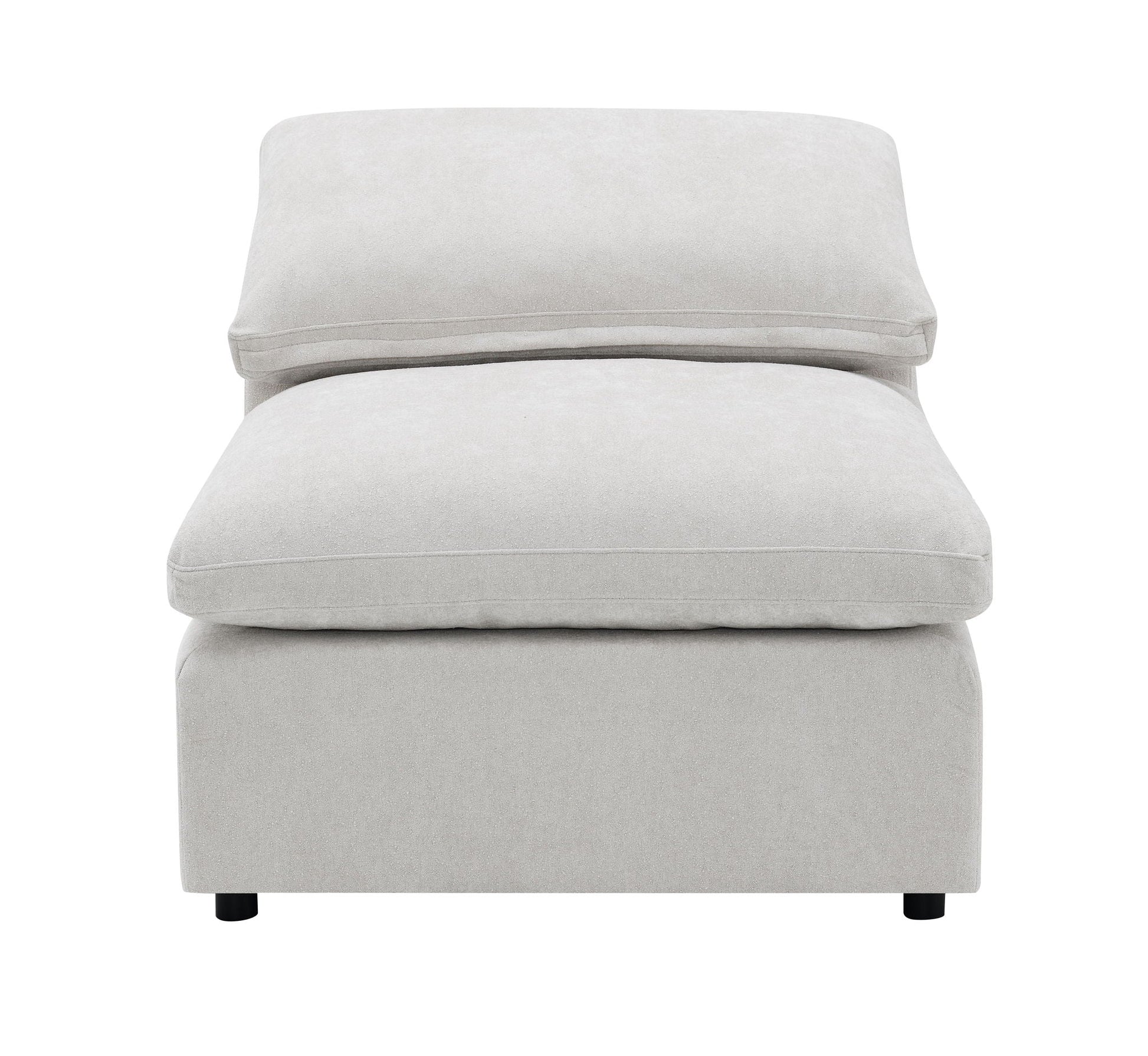 Naveen 6-Piece Modular Sectional Ivory fabric upholstery with black legs on Tampa Home & Garden Store