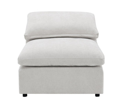 Naveen 6-Piece Modular Sectional Ivory fabric upholstery with black legs on Tampa Home & Garden Store