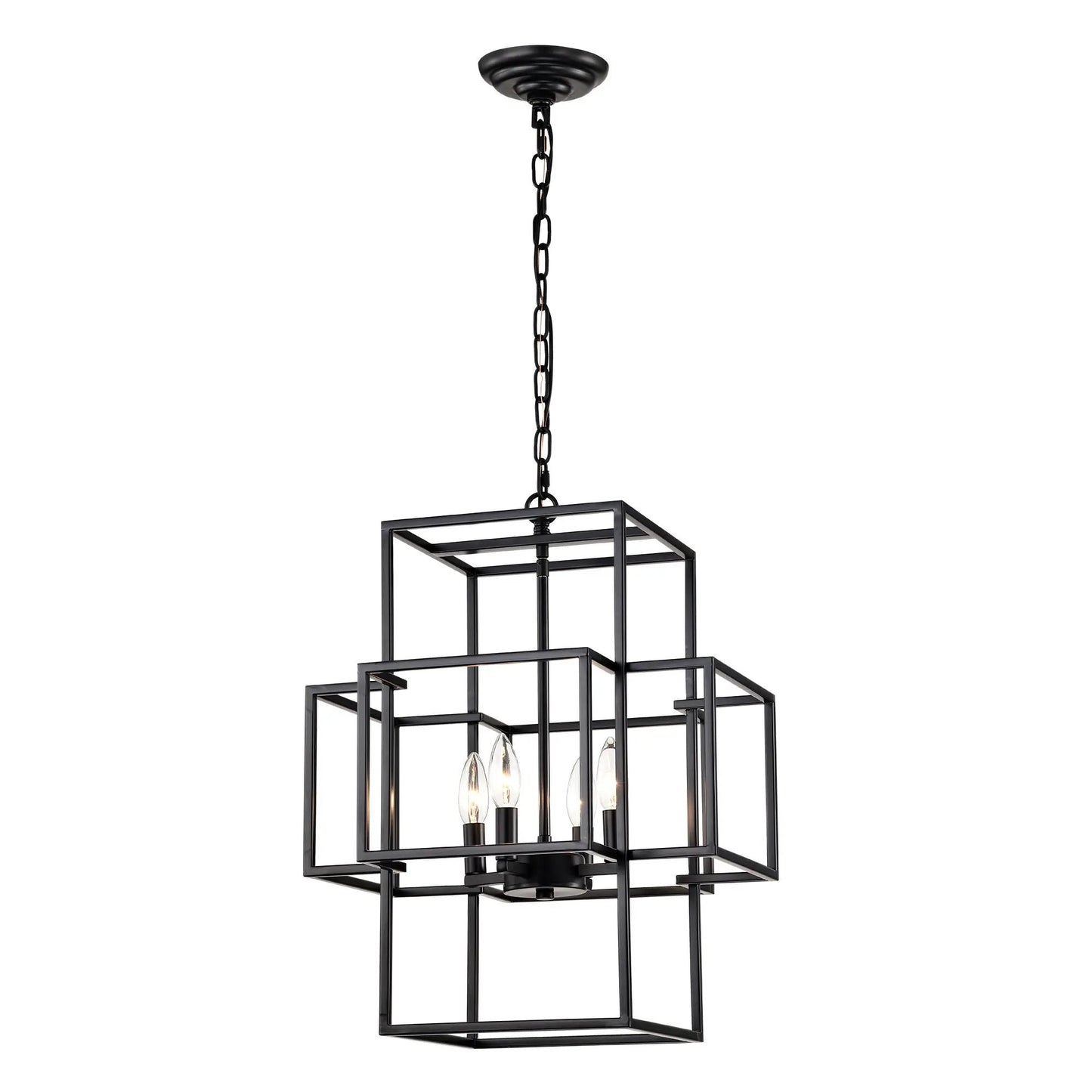 4 Light Metal Lantern Pendant Chandeliers