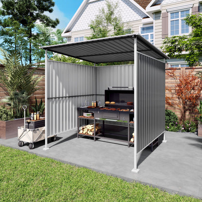 Outdoor Pergola and Bike Storage Gazebo Gray