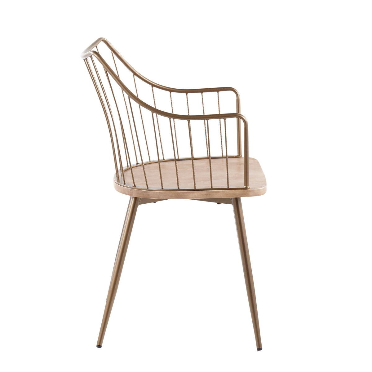 Winston Farmhouse Chair with Metal Frame, bronze finish, wooden seat, kid-sized side chair on Tampa Home & Garden Store