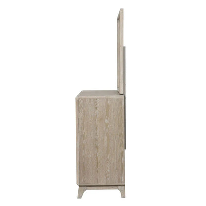 8-drawer dresser with mirror in oak finish by Unique Piece Furniture, side profile view on Tampa Home & Garden Store