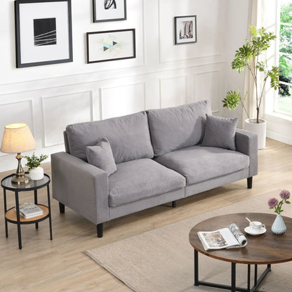 Modern Upholstered Resilience 3-Seater Sofa gray fabric with black legs by Unique Piece Furniture on Tampa Home & Garden Store