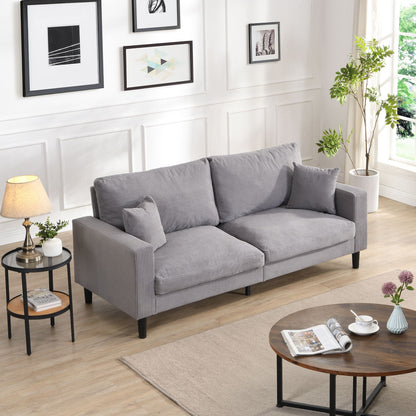 Modern Upholstered Three Seater Sofa and Pillows