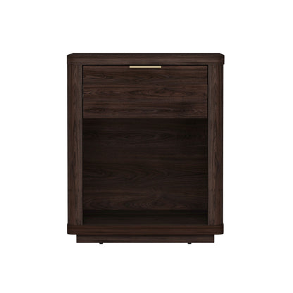 Evelyn Nightstand with 1 drawer and open shelf in dark brown wood by HouseOfZazla on Tampa Home & Garden Store