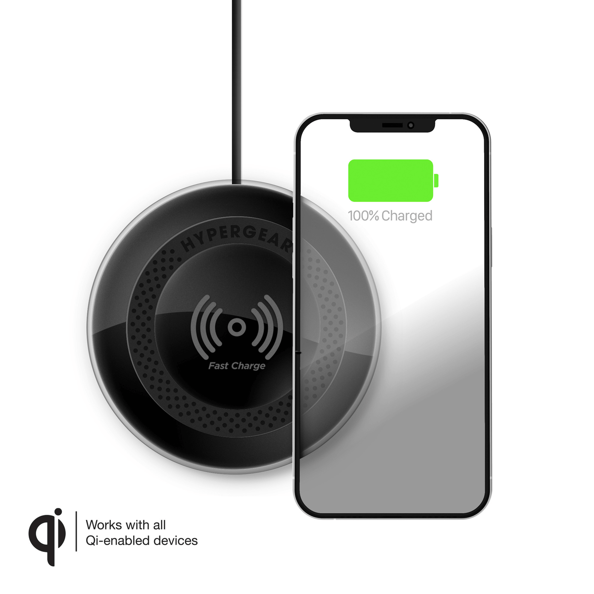 ChargePad Pro 15W USB-C wireless charger black Qi pad next to phone on Tampa Home & Garden Store