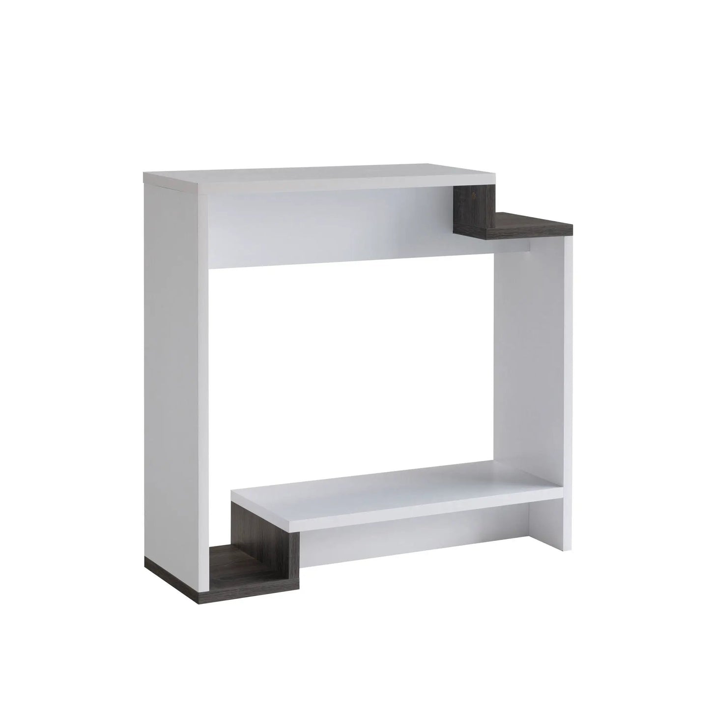 Contemporary Console Table with Two Open Shelves in White/Gray by Unique Piece Furniture on Tampa Home & Garden Store