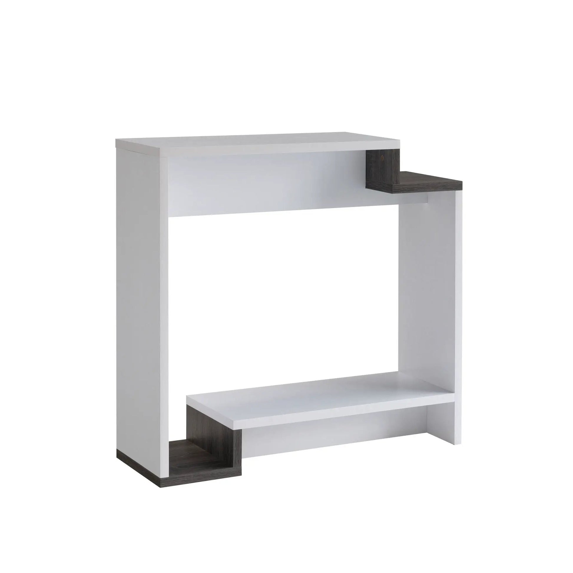 Contemporary Console Table with Two Open Shelves in White/Gray by Unique Piece Furniture on Tampa Home & Garden Store