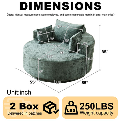 Modern Single Sofa and Swivel Sleeper Chair