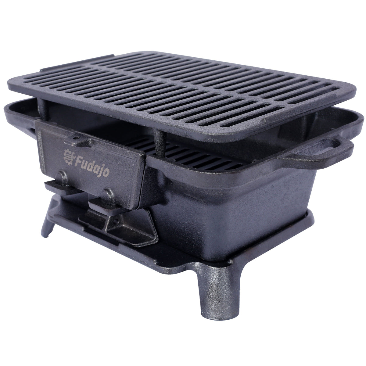 Oval black cast iron grill grate for portable charcoal tabletop skillet HouseOfZazla on Tampa Home & Garden Store