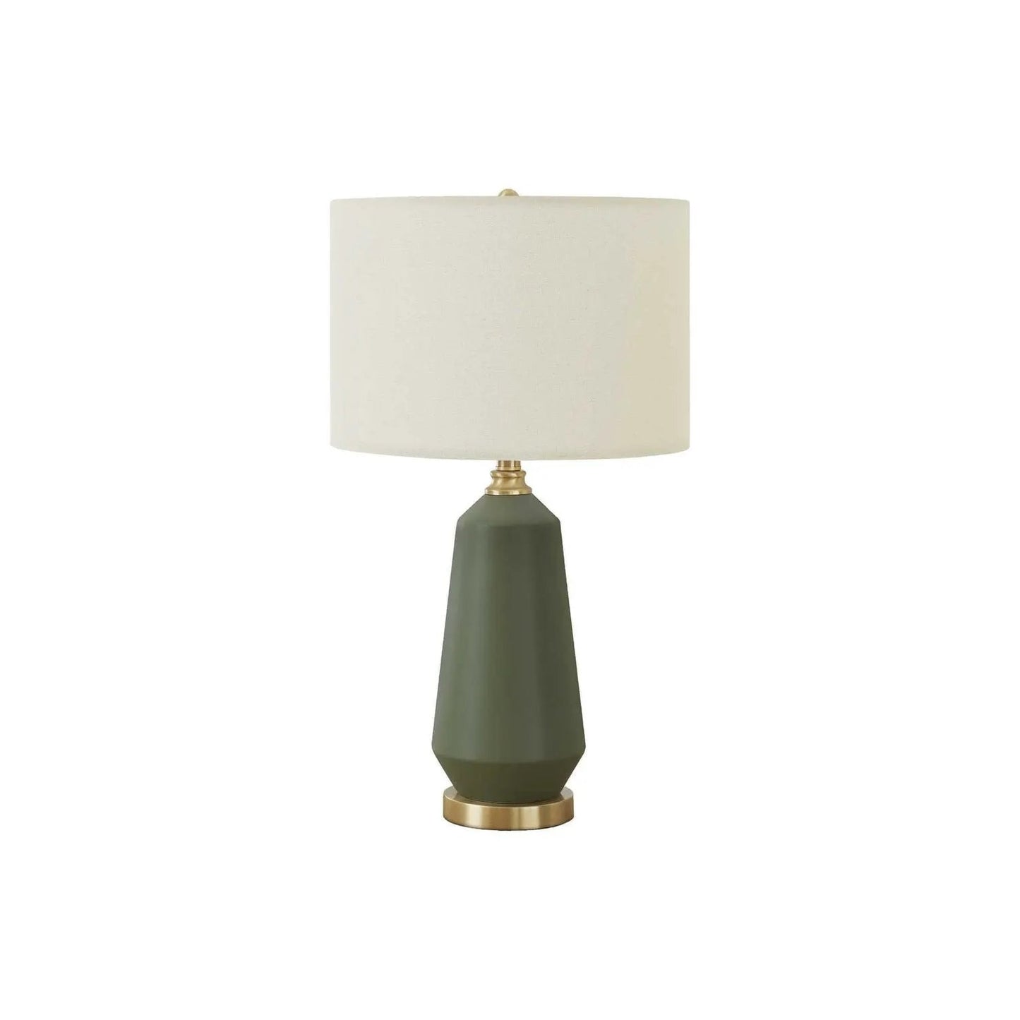Table lamp green ceramic base with beige fabric shade by Unique Piece Furniture on Tampa Home & Garden Store