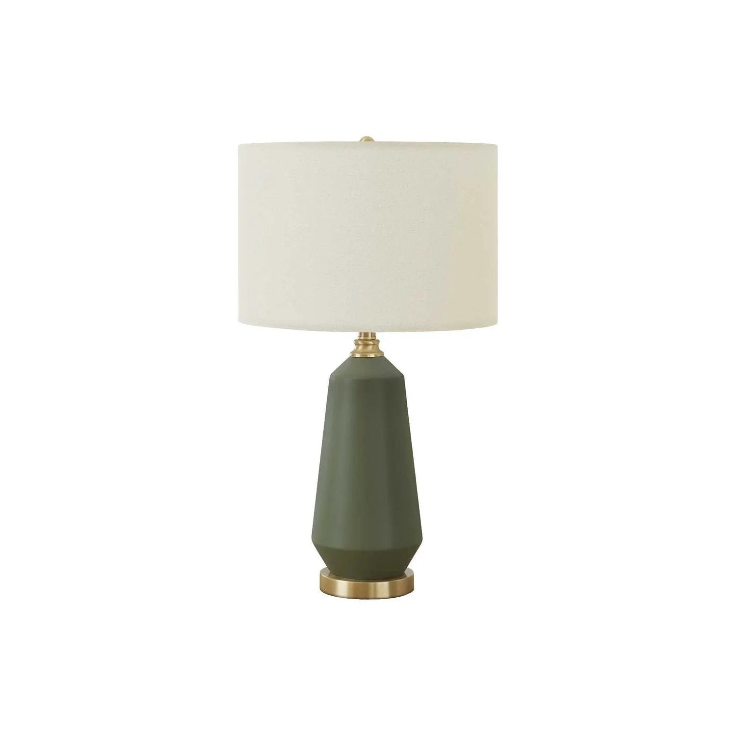 Table lamp green ceramic base with beige fabric shade by Unique Piece Furniture on Tampa Home & Garden Store
