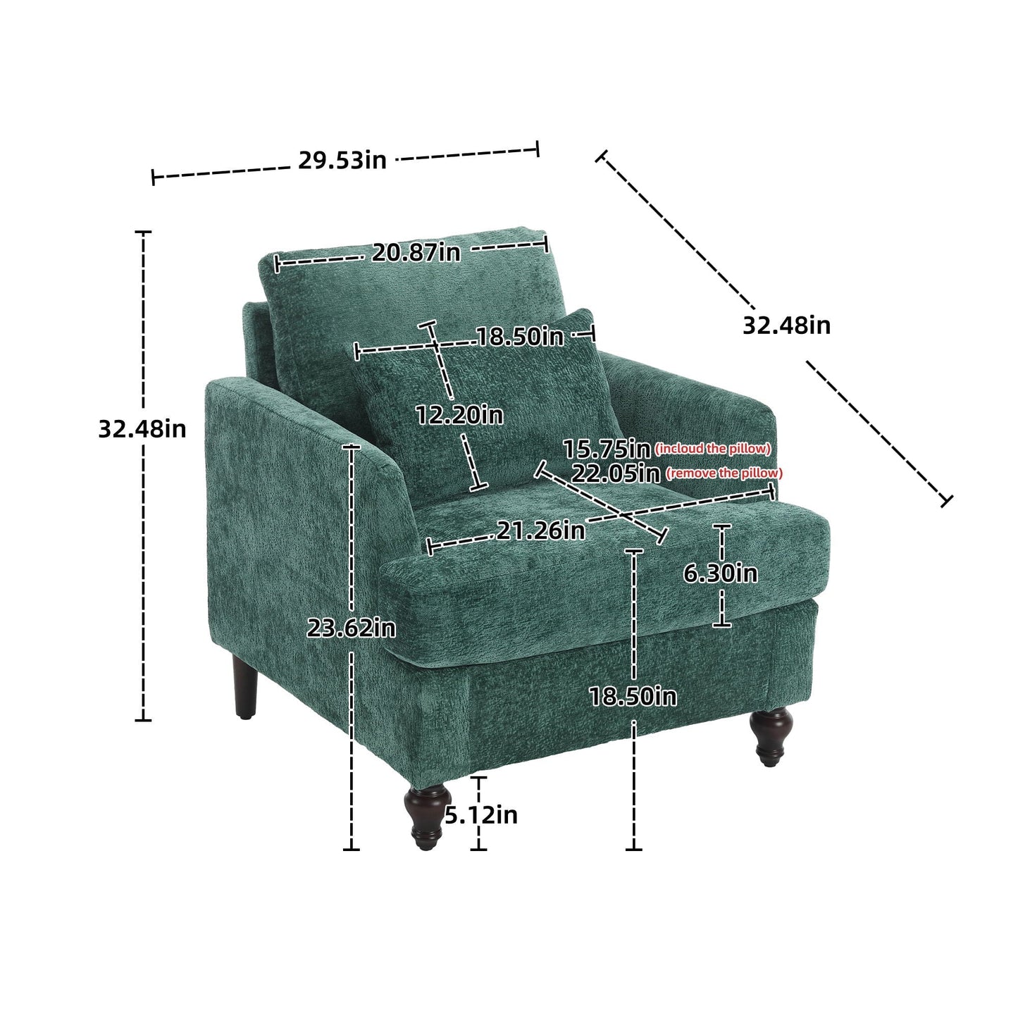 Modern mid-century wood-frame tufted armchair teal upholstery HouseOfZazla on Tampa Home & Garden Store