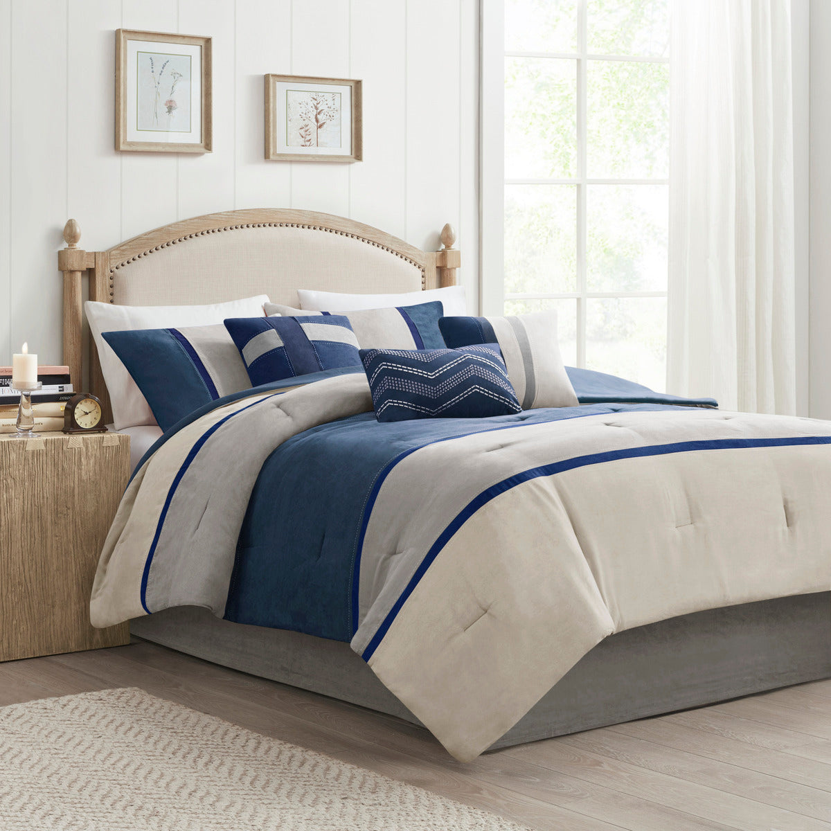 7 Piece Faux Suede Comforter Set For the Cal King