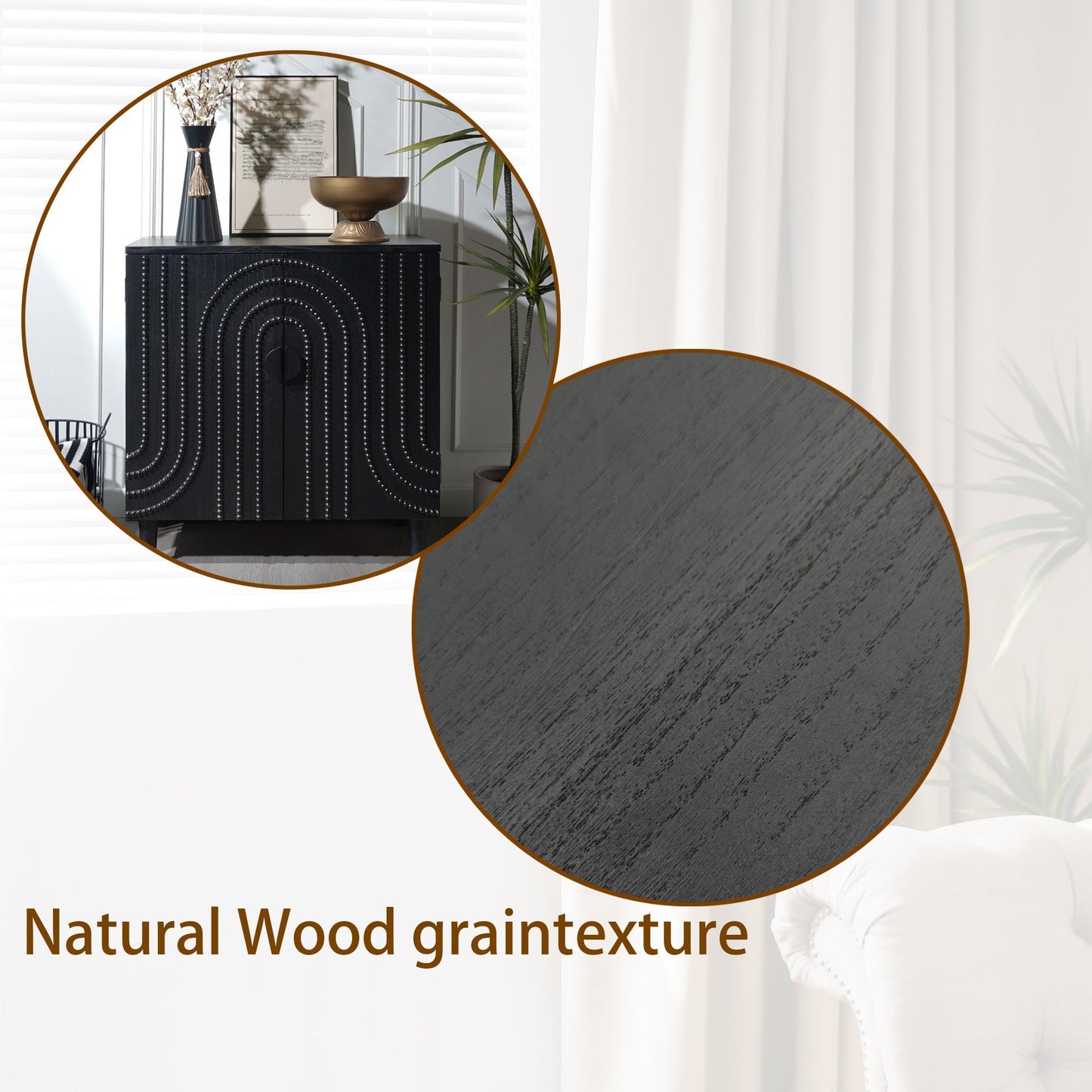 Modern Black Wood Storage Cabinet with Decorative Door; beaded arched front by HouseOfZazla on Tampa Home & Garden Store